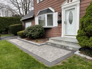 Stone steps and paver sidewalk West Hartford CT